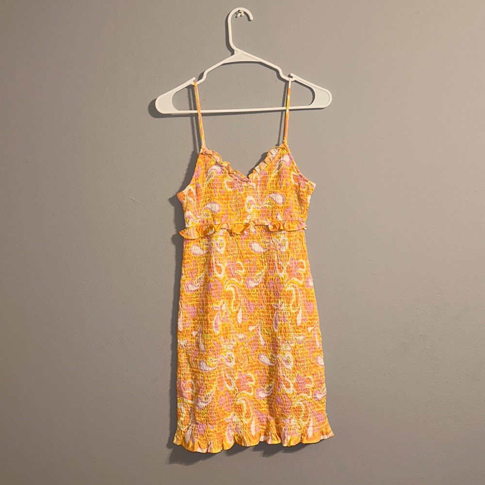pink/orange/yellow dress
